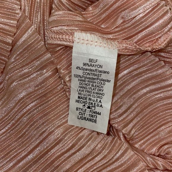 Flamingo Urban Pleated Stripe Midi Dress Size Large - Picture 3 of 3